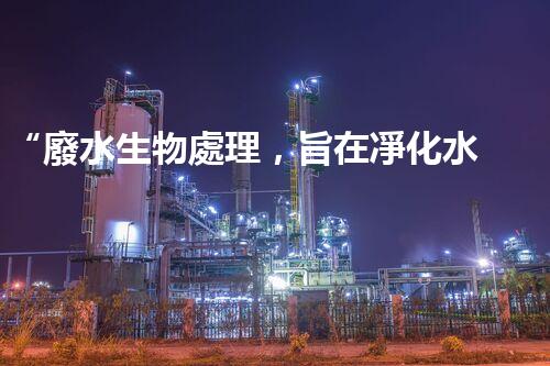 “廢水生物處理，旨在凈化水源，守護碧水藍(lán)天”